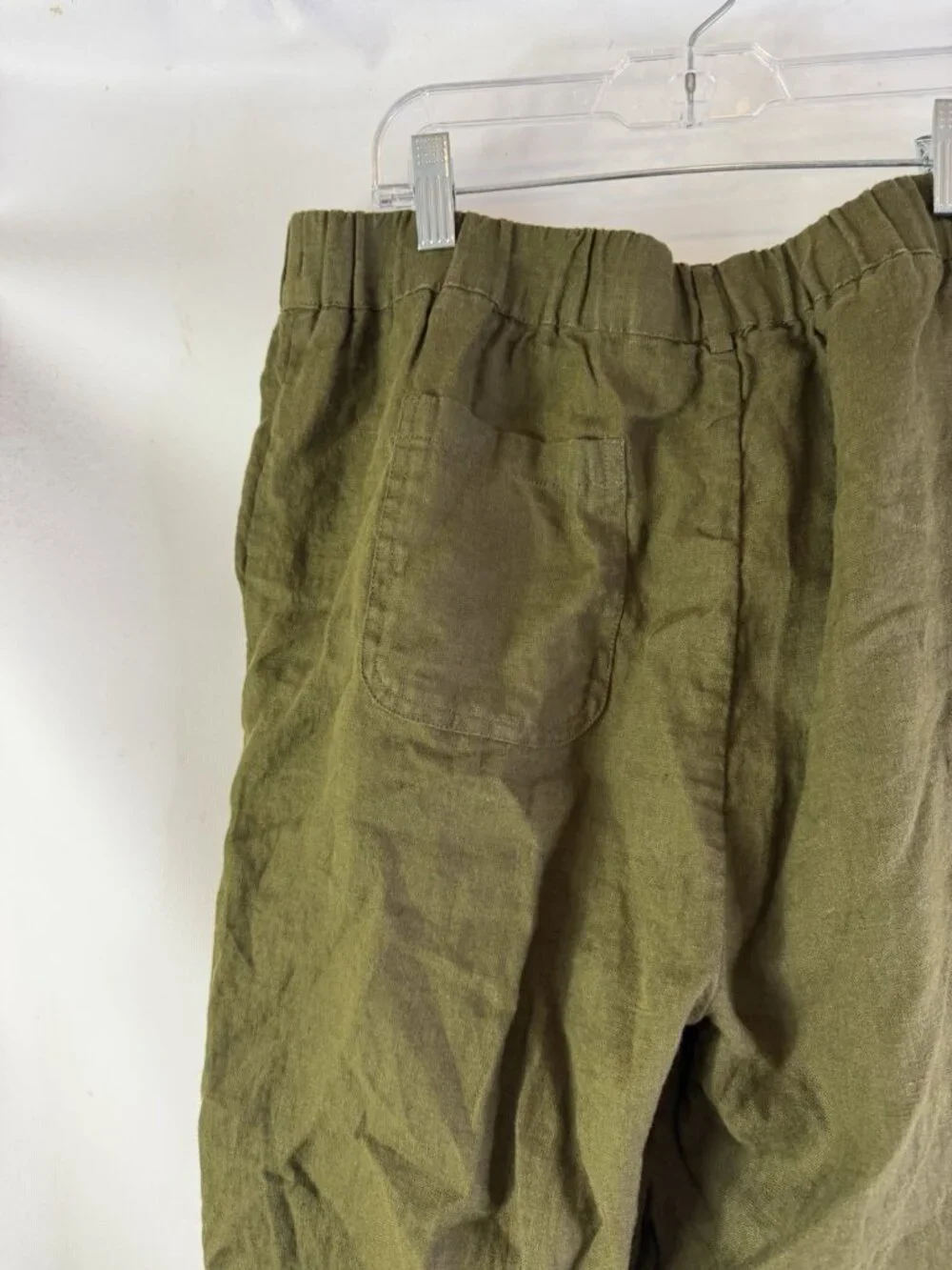 Quince Linen Pants Pull On Green Gauzy Flowy Capsule Beach